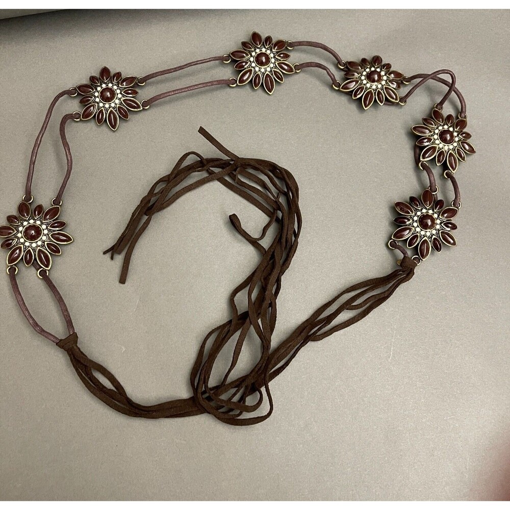 Brown White Floral Women's Fashion Belt